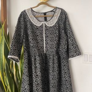 ModCloth mid length black dress w/ lace trim